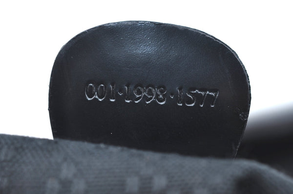 Authentic GUCCI Vintage Bamboo Shoulder Tote Bag Nylon Enamel Black K5664