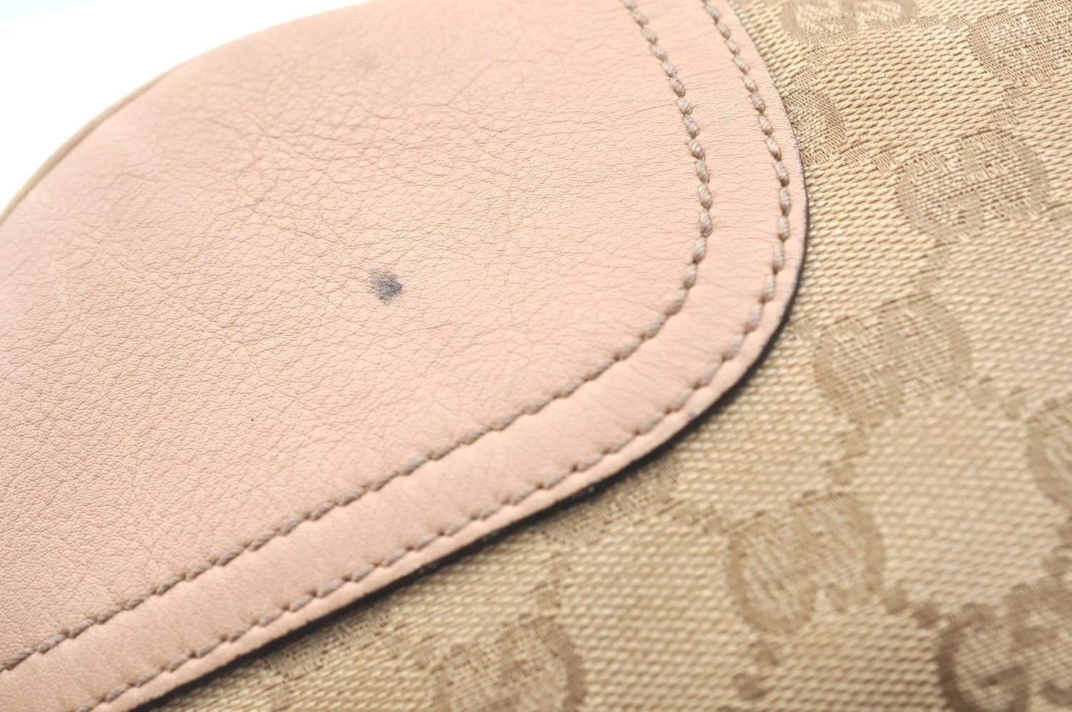 Authentic GUCCI Princy Ribbon Canvas Shoulder Cross Body Bag 204939 Beige K5667