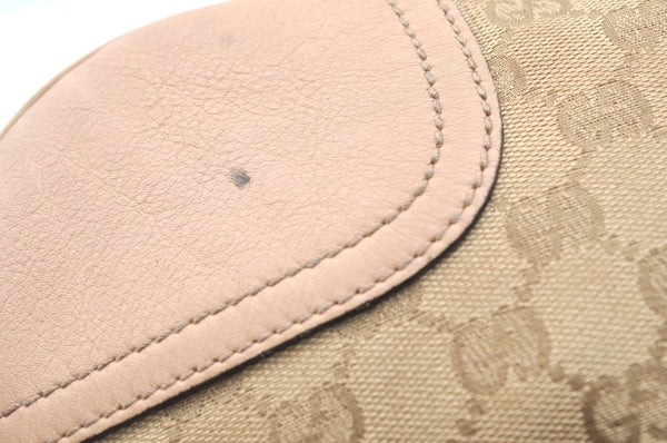 Authentic GUCCI Princy Ribbon Canvas Shoulder Cross Body Bag 204939 Beige K5667