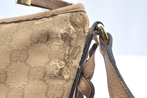 Authentic GUCCI Princy Ribbon Canvas Shoulder Cross Body Bag 204939 Beige K5667