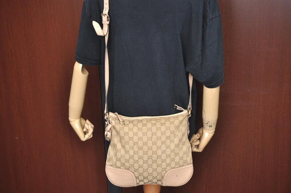 Authentic GUCCI Princy Ribbon Canvas Shoulder Cross Body Bag 204939 Beige K5667