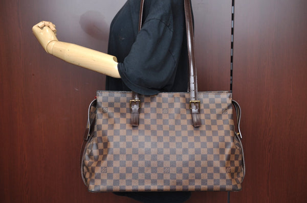 Authentic Louis Vuitton Damier Chelsea Shoulder Tote Bag N51119 LV K5674