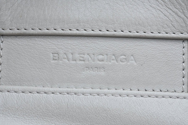 Authentic BALENCIAGA Papier Mini 2Way Hand Bag Leather 305572 Light Gray K5679