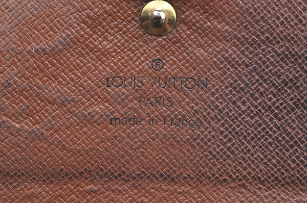 Authentic Louis Vuitton Monogram M61652 Porte Monnaie Billet Carte Credit K5698