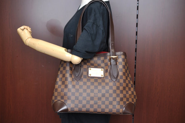 Authentic Louis Vuitton Damier Hampstead MM Shoulder Tote Bag N51204 LV K5705