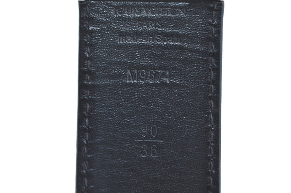 Auth Louis Vuitton Damier Infini Ceinture Boston Belt 35.4" M9674 Black K5711