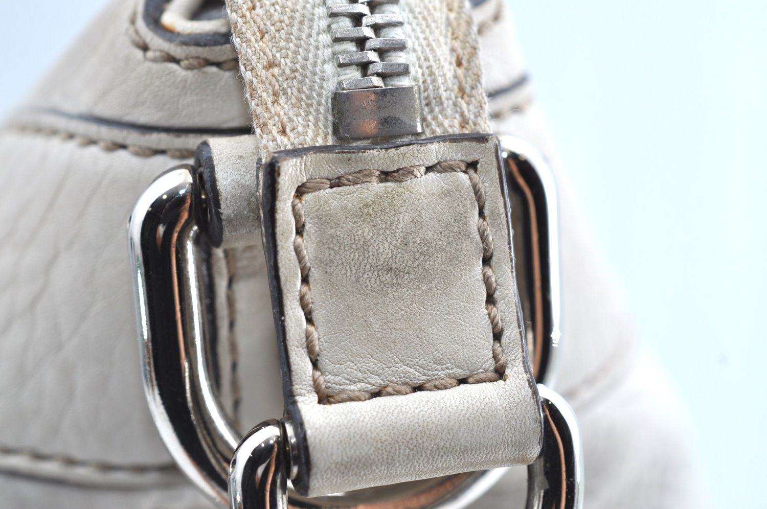 Authentic GUCCI Vintage 2Way Shoulder Tote Bag Leather 232949 White K5716