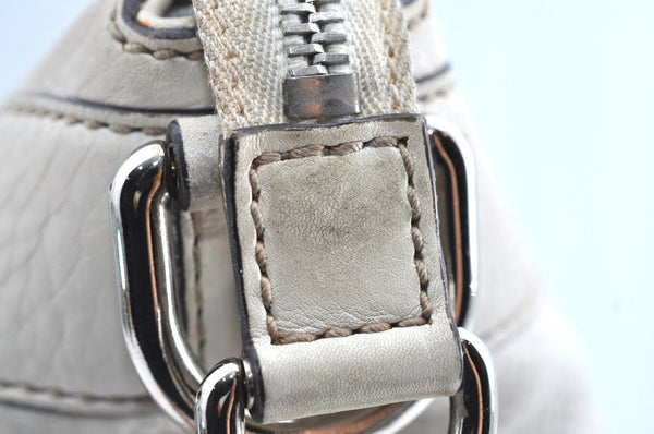 Authentic GUCCI Vintage 2Way Shoulder Tote Bag Leather 232949 White K5716