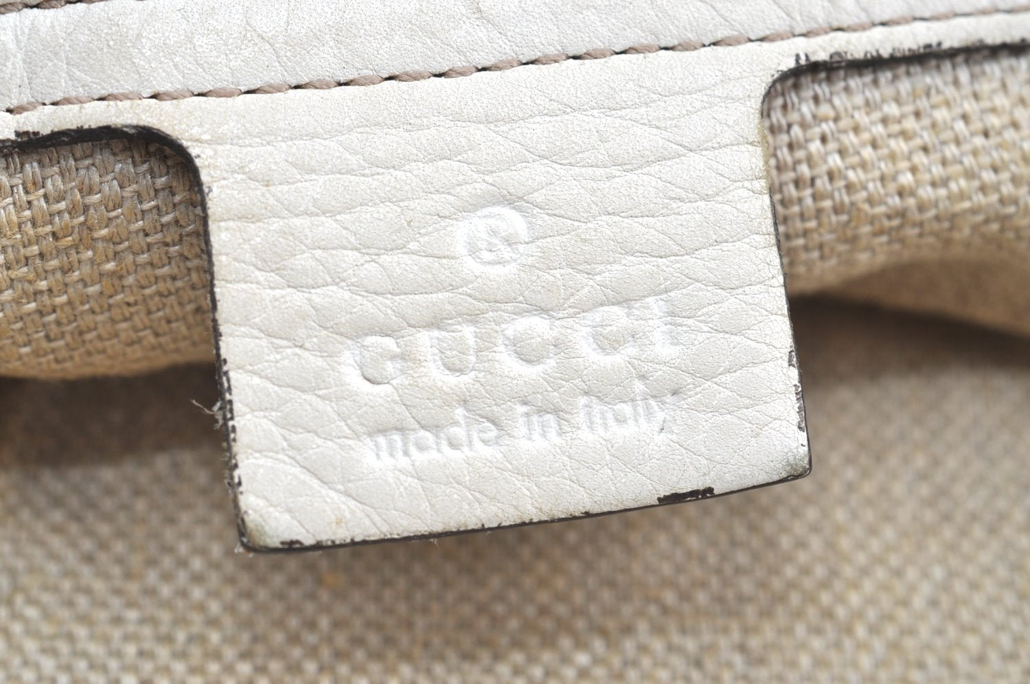 Authentic GUCCI Vintage 2Way Shoulder Tote Bag Leather 232949 White K5716