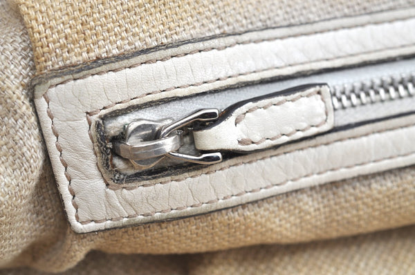 Authentic GUCCI Vintage 2Way Shoulder Tote Bag Leather 232949 White K5716