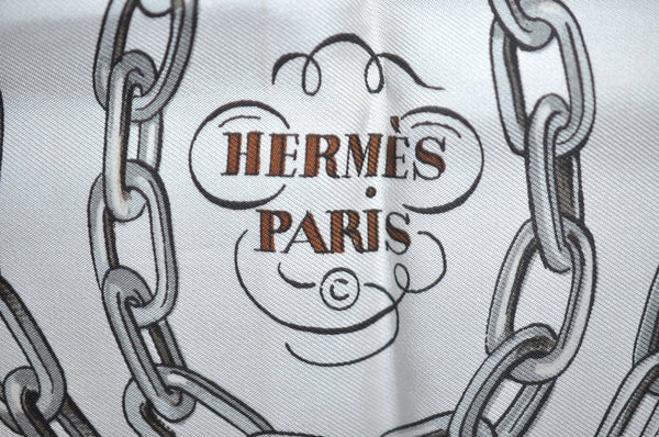 Authentic HERMES Carre 90 Scarf "EQUIPAGES" Silk Brown K5719
