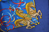 Authentic HERMES Carre 90 Scarf "LUNA PARK" Silk Blue Box K5730