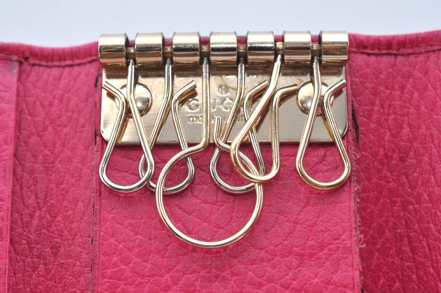 Authentic GUCCI Swing Vintage 6 Six Hooks Key Case Leather 354499 Pink K5739