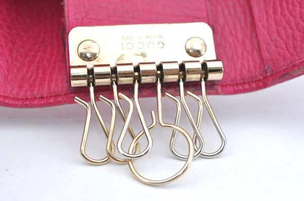 Authentic GUCCI Swing Vintage 6 Six Hooks Key Case Leather 354499 Pink K5739