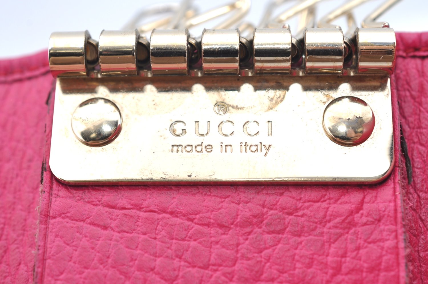 Authentic GUCCI Swing Vintage 6 Six Hooks Key Case Leather 354499 Pink K5739