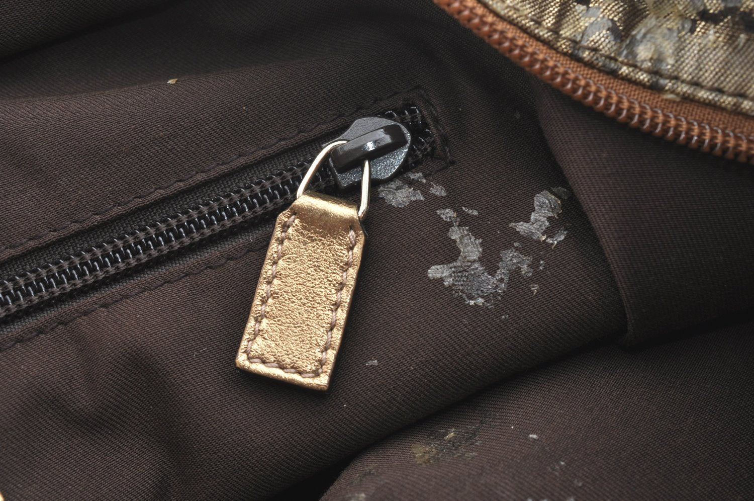 Authentic GUCCI GG Crystal Shoulder Tote Bag PVC Leather 131230 Gold Junk K5753