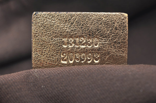 Authentic GUCCI GG Crystal Shoulder Tote Bag PVC Leather 131230 Gold Junk K5753