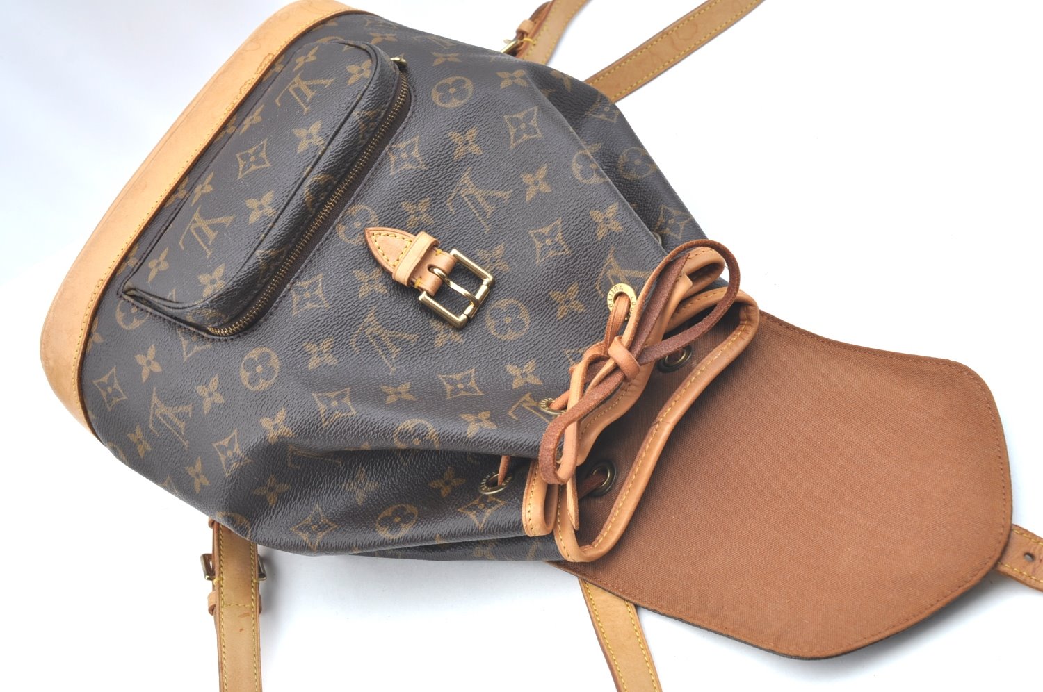 Authentic Louis Vuitton Monogram Montsouris MM Backpack M51136 LV K5754