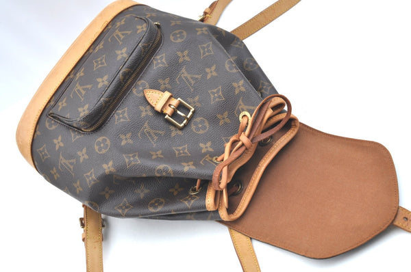 Authentic Louis Vuitton Monogram Montsouris MM Backpack M51136 LV K5754