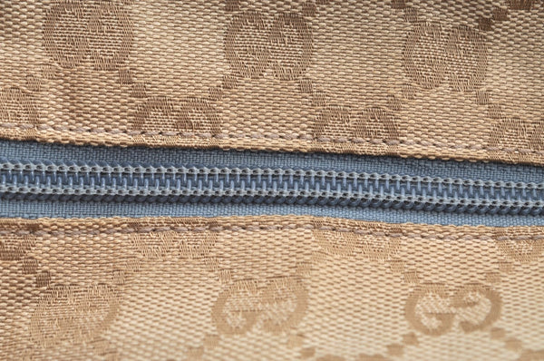 Authentic GUCCI Sherry Line Hand Tote Bag GG Canvas Leather 131230 Beige K5761