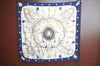 Authentic HERMES Carre 90 Scarf "LES CLES" Silk Navy K5764