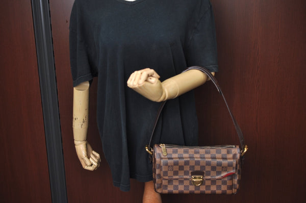 Authentic Louis Vuitton Damier Ravello GM Shoulder Cross Bag N60006 LV K5789