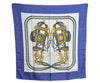 Authentic HERMES Carre 90 Scarf "BRIDES de GALA" Silk Blue K5802