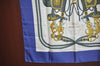 Authentic HERMES Carre 90 Scarf "BRIDES de GALA" Silk Blue K5802
