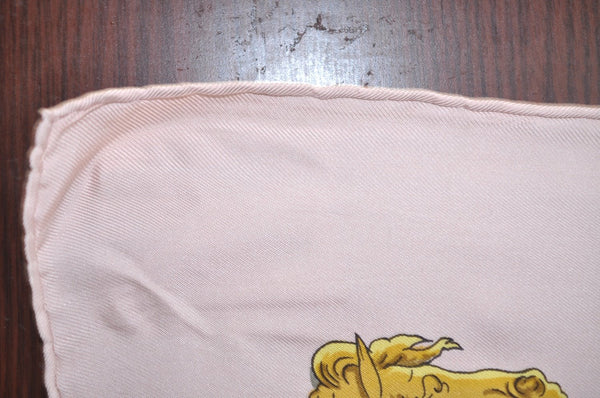 Authentic HERMES Carre 90 Scarf "LA PROMENADE DE LONGCHAMPS" Silk Pink K5804