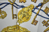 Authentic HERMES Carre 90 Scarf "LES CLES" Silk Navy K5806