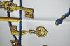 Authentic HERMES Carre 90 Scarf "LES CLES" Silk Navy K5806