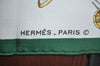 Authentic HERMES Carre 90 Scarf "CASQUES ET COIFFURES" Silk Green K5807