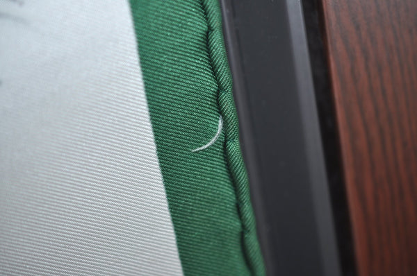 Authentic HERMES Carre 90 Scarf "CASQUES ET COIFFURES" Silk Green K5807