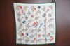 Authentic HERMES Carre 90 Scarf "CASQUES ET COIFFURES" Silk Green K5807