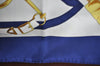 Authentic HERMES Carre 90 Scarf "Eperon d'or" Silk Blue K5812