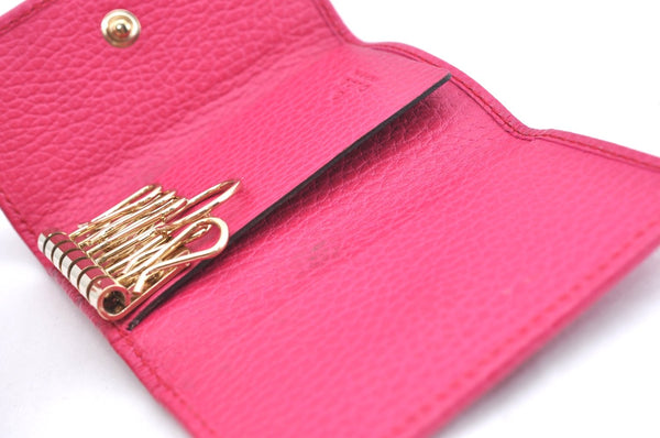 Authentic GUCCI Swing Vintage６Six Hooks Key Case Leather 354499 Pink K5820