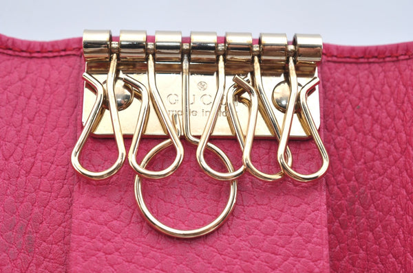 Authentic GUCCI Swing Vintage６Six Hooks Key Case Leather 354499 Pink K5820