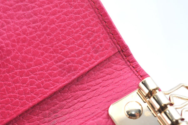 Authentic GUCCI Swing Vintage６Six Hooks Key Case Leather 354499 Pink K5820
