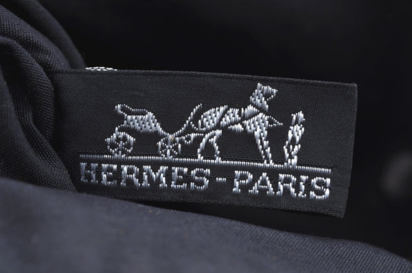 Authentic HERMES Bolide PM Pouch Purse Canvas Leather Black K5830