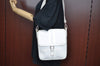 Authentic BURBERRY Vintage Leather Shoulder Bag Purse White K5837