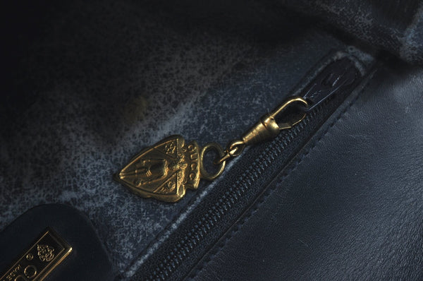 Authentic GUCCI Micro GG PVC Leather Shoulder Cross Body Bag Navy Blue K5871