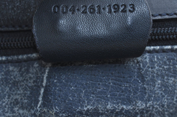 Authentic GUCCI Micro GG PVC Leather Shoulder Cross Body Bag Navy Blue K5871