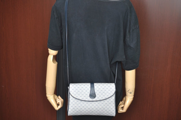 Authentic GUCCI Micro GG PVC Leather Shoulder Cross Body Bag Navy Blue K5871