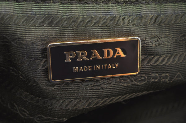 Authentic PRADA Nylon Tessuto Leather 2Way Shoulder Hand Bag Khaki Green K5873