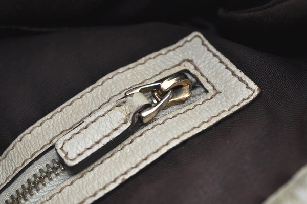 Authentic GUCCI Charmy Shoulder Tote Bag GG Canvas Leather 153361 Brown K5877