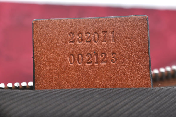 Authentic GUCCI Clutch Hand Bag Purse GG Nylon Leather 282071 Red K5881