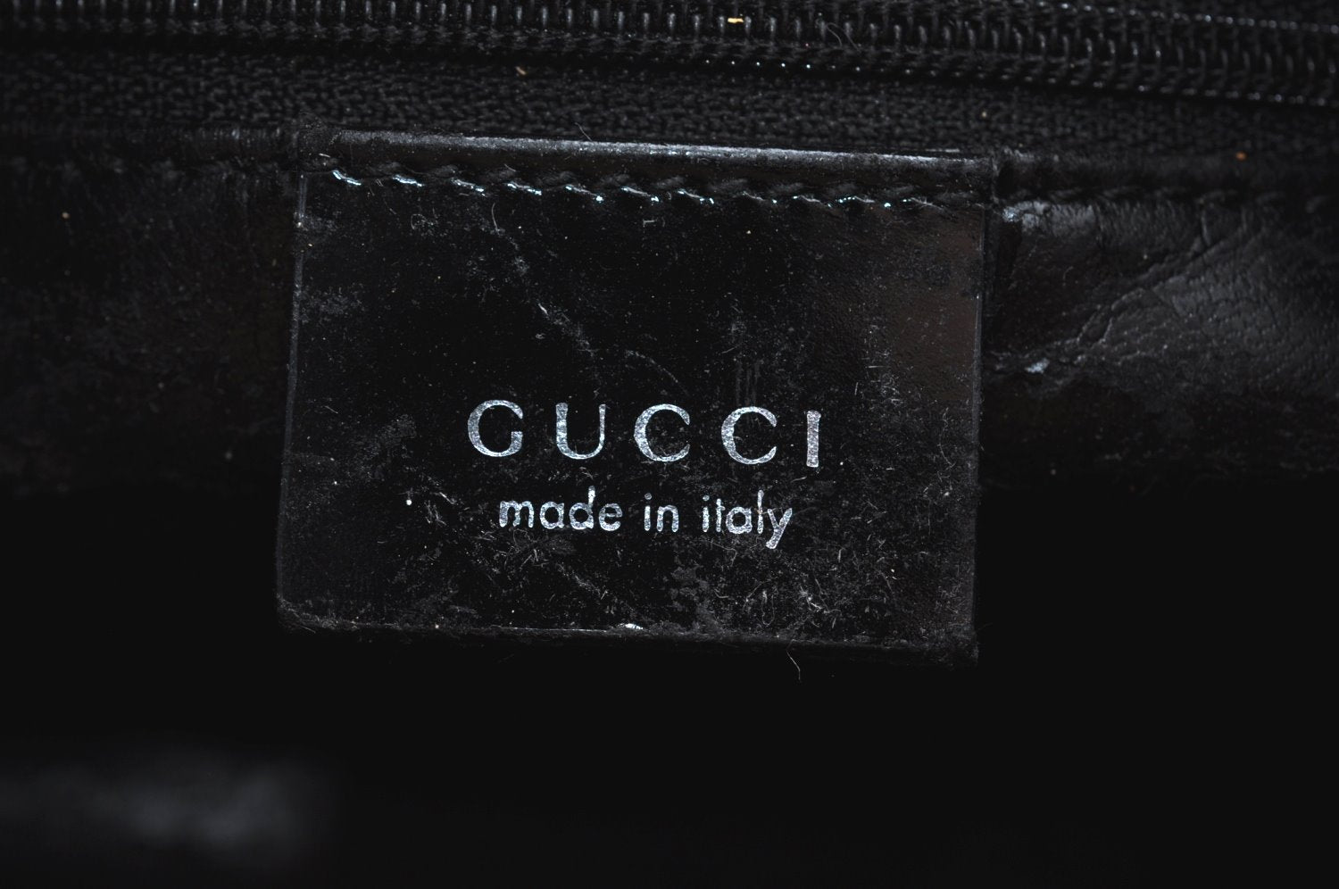 Authentic GUCCI Vintage Shoulder Hand Bag Satin Enamel Black Junk  K5884