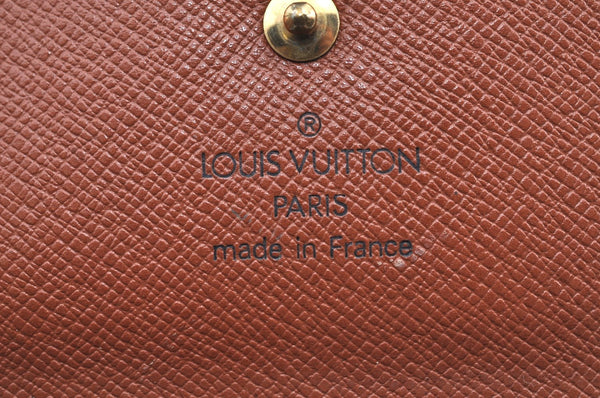 Authentic Louis Vuitton Monogram M61652 Porte Monnaie Billet Carte Credit K5886