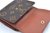 Authentic Louis Vuitton Monogram M61652 Porte Monnaie Billet Carte Credit K5886