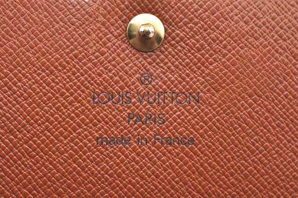 Authentic Louis Vuitton Monogram M61652 Porte Monnaie Billet Carte Credit K5888